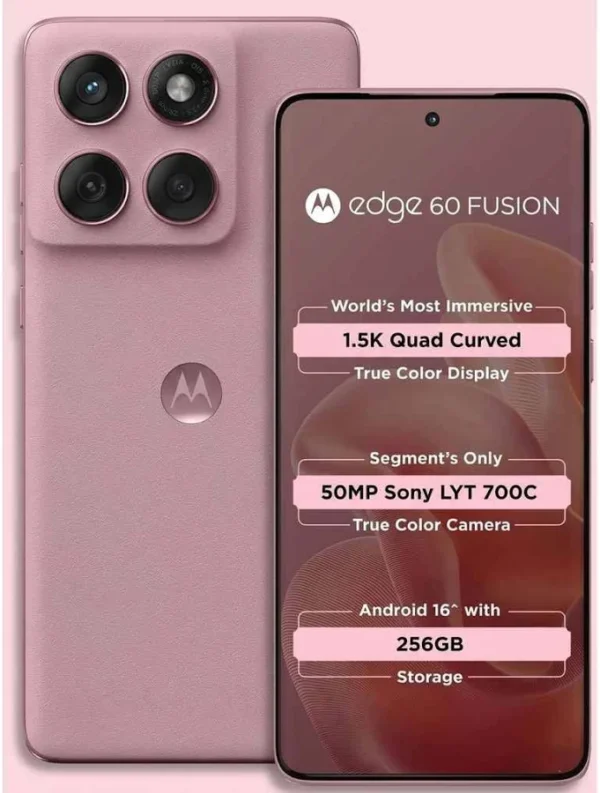 shopping (3) Motorola Edge 60 Fusion (Pantone Zephyr, 12GB RAM, 256GB Storage)