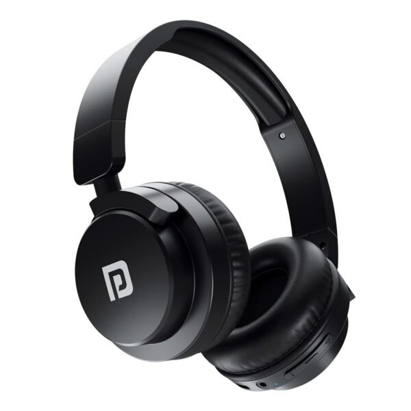 Portronics Muffs M2 Bluetooth Headphones Over Ear with Upto 40 Hrs Playtime, 40mm Dynamic Drivers, AUX 3.5mm, Powerful Bass, Laptop & PC Support,Type C Charging Port, Foldable Design(Black))