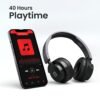 Portronics Muffs M2 Bluetooth Headphones Over Ear with Upto 40 Hrs Playtime, 40mm Dynamic Drivers, AUX 3.5mm, Powerful Bass, Laptop & PC Support,Type C Charging Port, Foldable Design(Black))